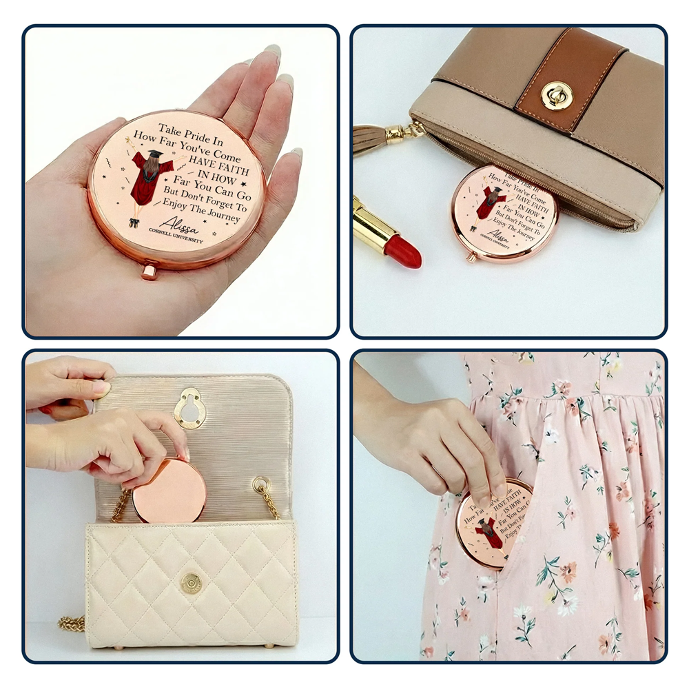 Personalized Graduation Compact Mirror for Women - Inspirational Gift Beauty Tools MagicInPrints