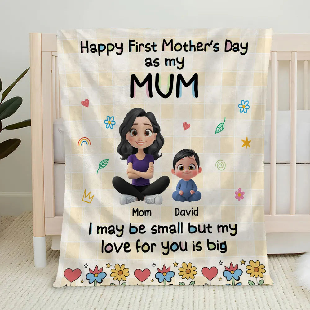 Personalized Mother's Day Blanket for Mom - First Mother's Day Gift Blanket MagicInPrints