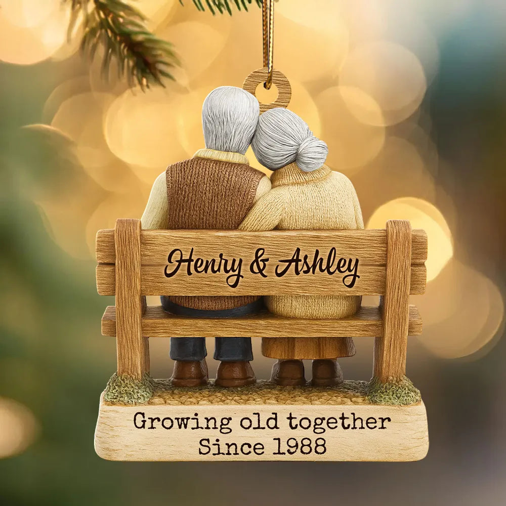 Personalized Couple Ornament for Seniors - Anniversary Keepsake Ornament MagicInPrints