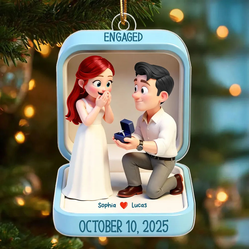 Personalized Engagement Ornament for Couples - Commemorate Special Moment Ornament MagicInPrints