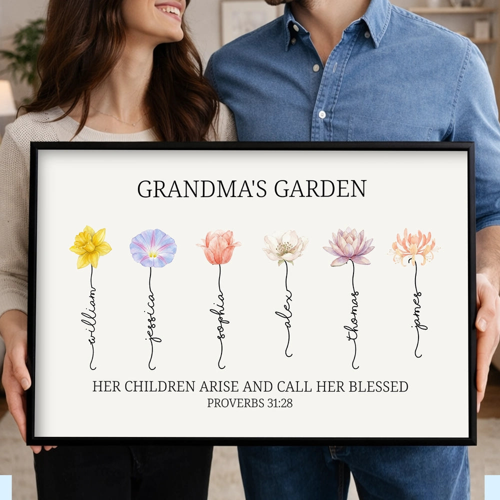 Personalized Grandma's Garden Wall Art for Family Sentimental Gift - Mother's Day Decor Poster or Canvas MagicInPrints