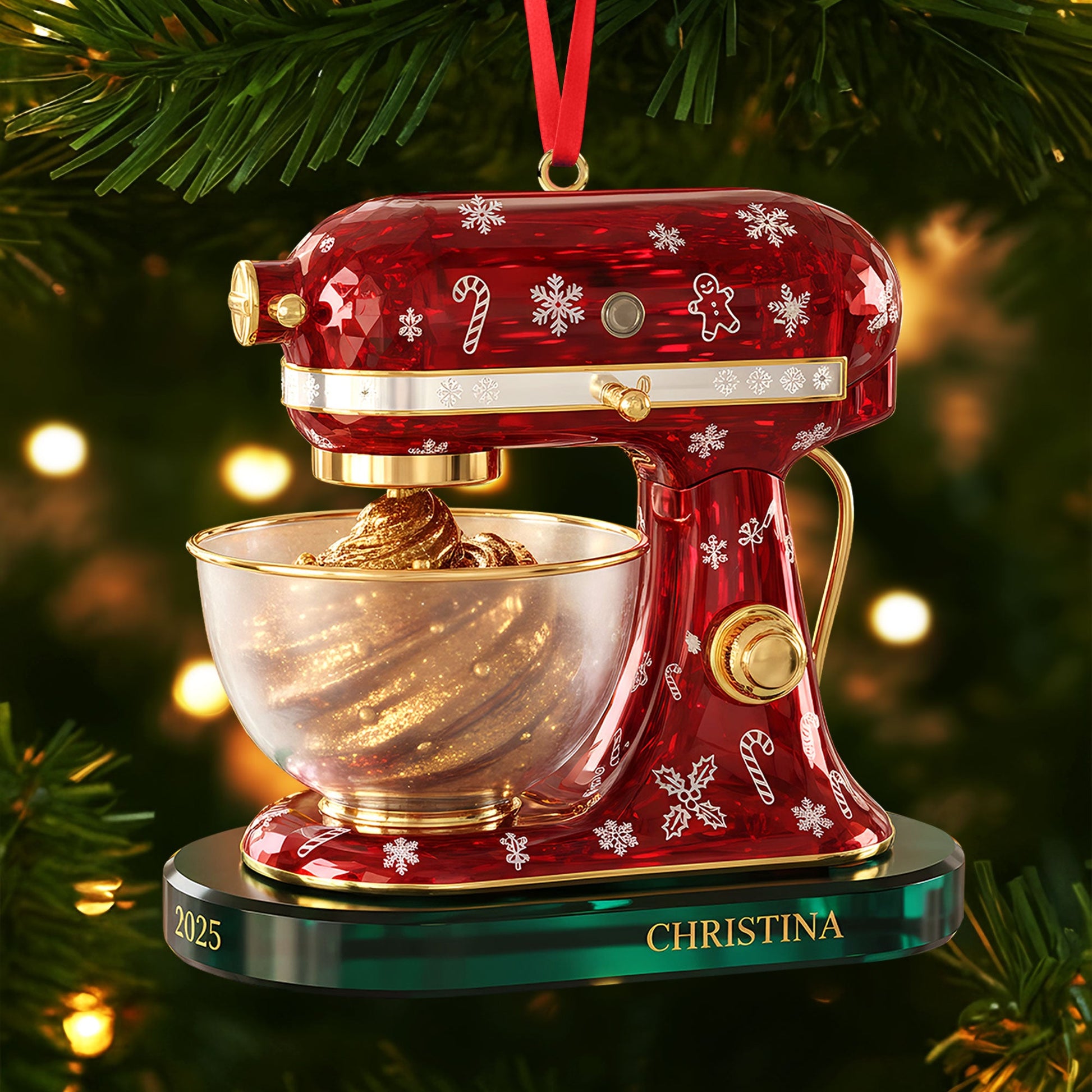 Bake with Love: Personalized Baking Mixer Ornament - Custom Gift for Baking Enthusiasts, Friends and Family Ornament MagicInPrints