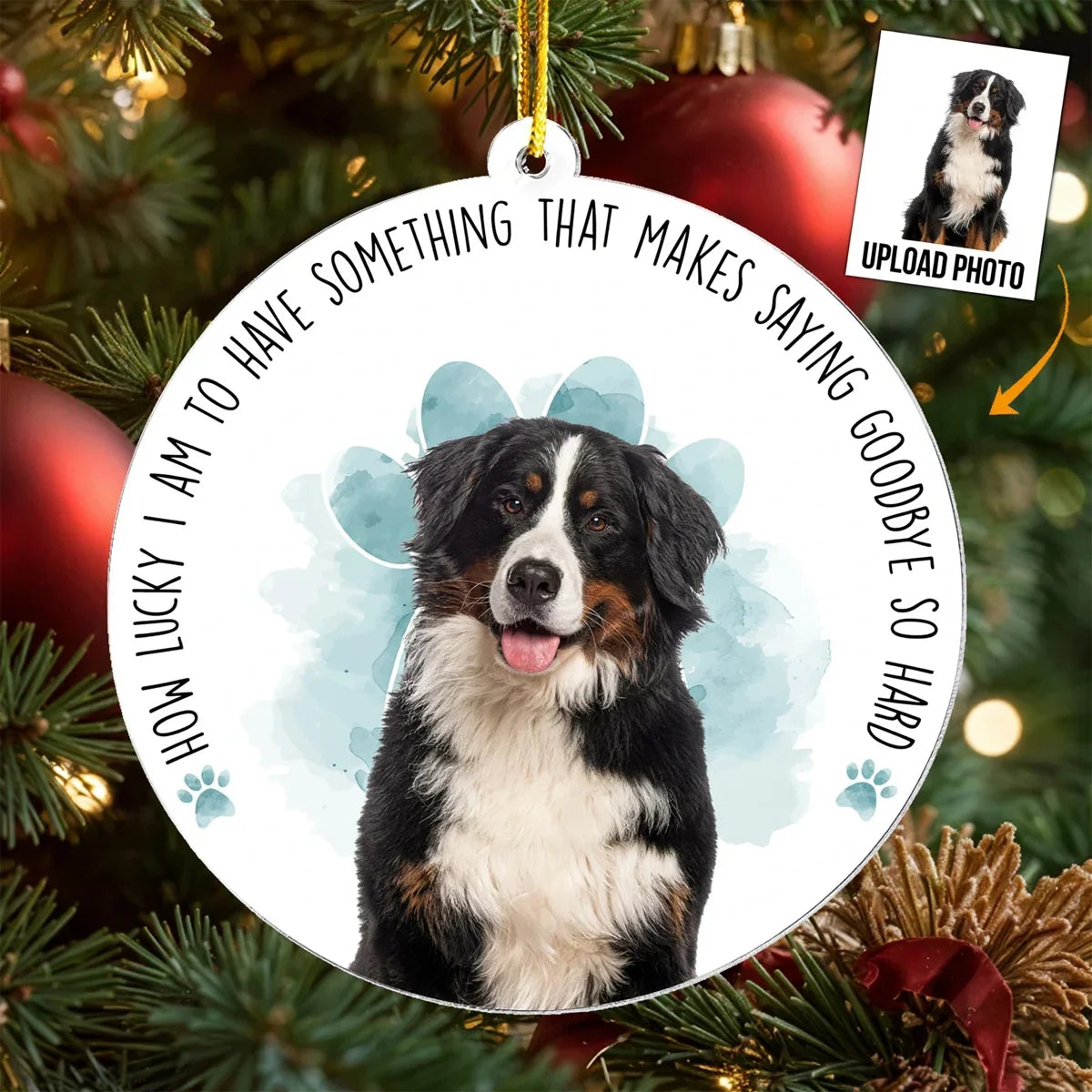 Personalized Dog Photo Acrylic Ornament Sympathy Gift