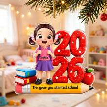 Load image into Gallery viewer, Personalized Acrylic Ornament The Year You Started School Gift for Family
