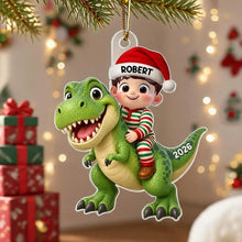 Load image into Gallery viewer, Personalized Acrylic Dinosaur Ornament for Kids Christmas Gift
