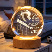 Load image into Gallery viewer, Personalized Volleyball Globe Lamp Custom Gift for Daughter Player
