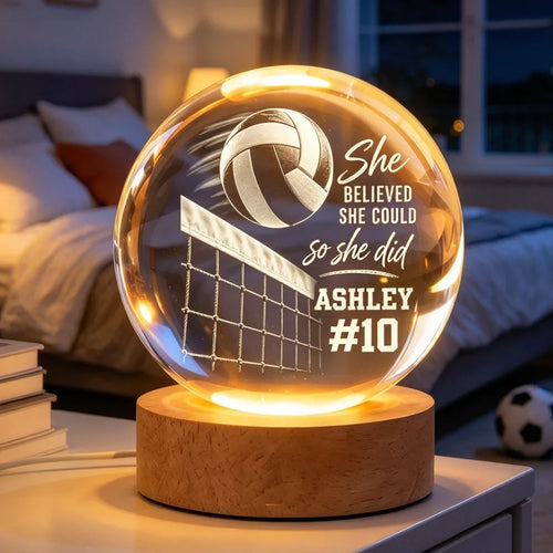 Personalized Volleyball Globe Lamp Custom Gift for Daughter Player