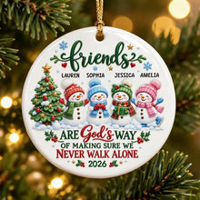 Load image into Gallery viewer, Personalized Snowman Ceramic Ornament Gift for Best Friend Christmas

