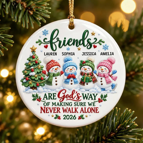 Personalized Snowman Ceramic Ornament Gift for Best Friend Christmas