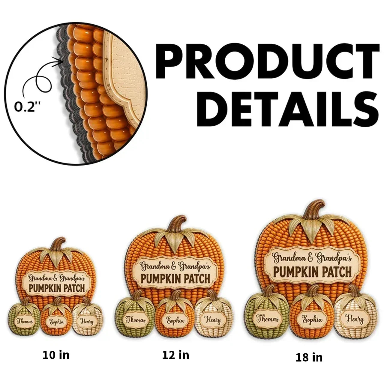 Personalized Wooden Grandpa & Grandma Pumpkin Sign Gift
