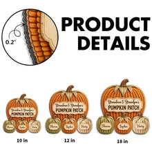 Load image into Gallery viewer, Personalized Wooden Grandpa &amp; Grandma Pumpkin Sign Gift
