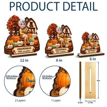 Load image into Gallery viewer, Personalized Wooden Plaque for Grandma with Pumpkins Gift
