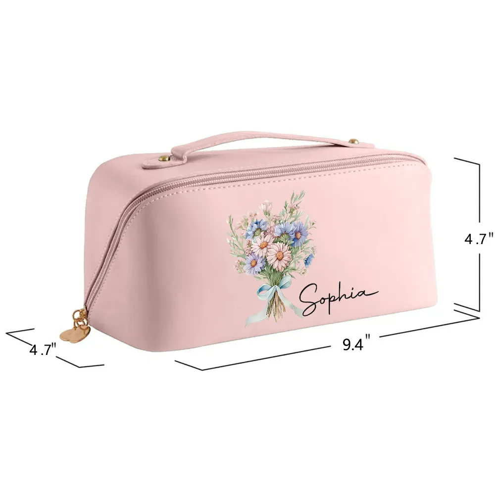 Personalized Makeup Bag for Women with Floral Design - Perfect Gift Bag MagicInPrints