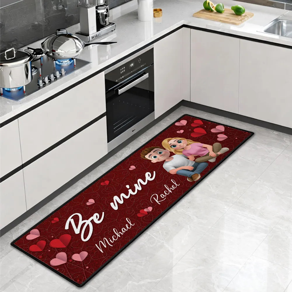 Personalized Couple Cartoon Doormat for Valentine's Day - Romantic Home Decor Doormat MagicInPrints
