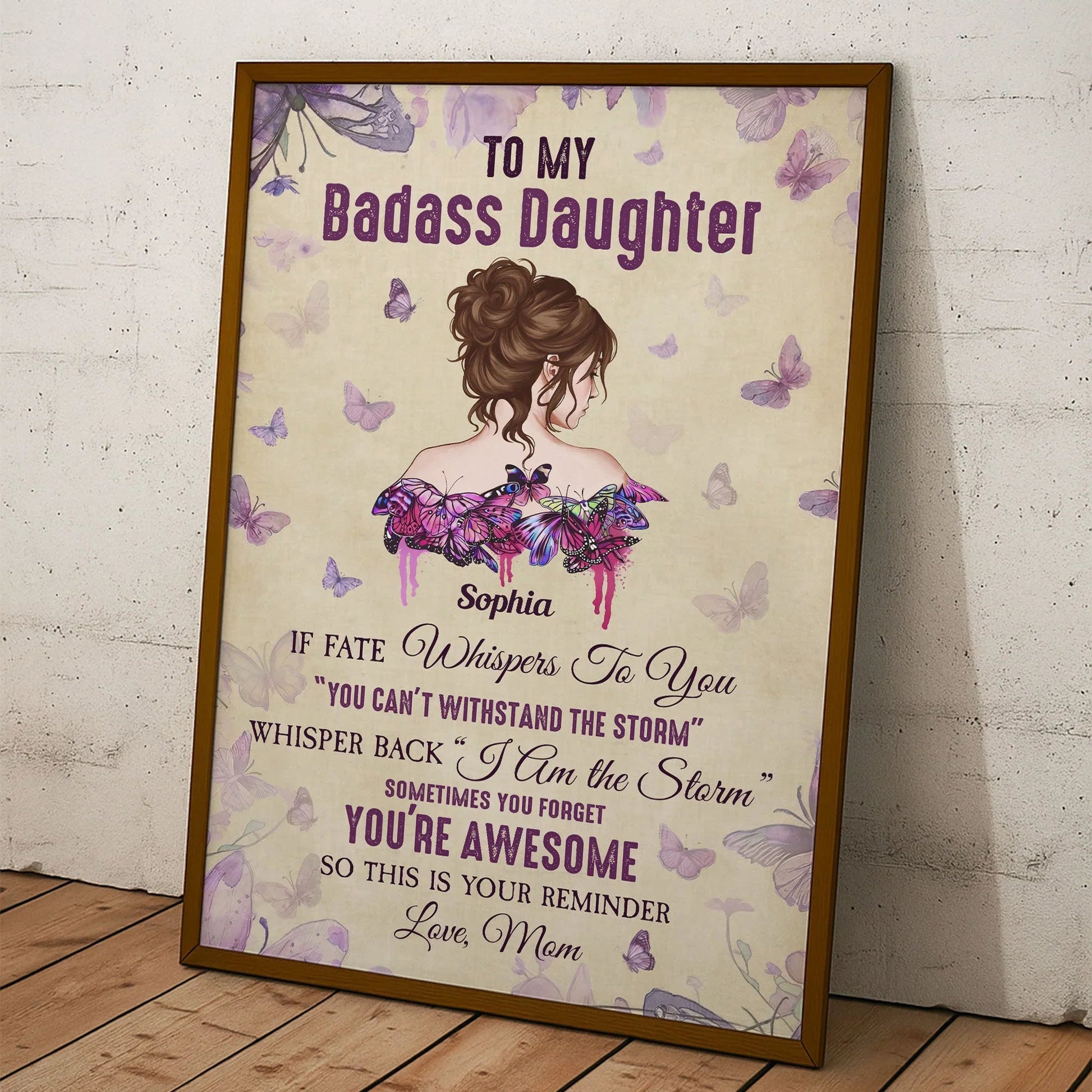 Personalized Daughter Wall Art - Inspirational Gift from Mom Poster or Canvas MagicInPrints