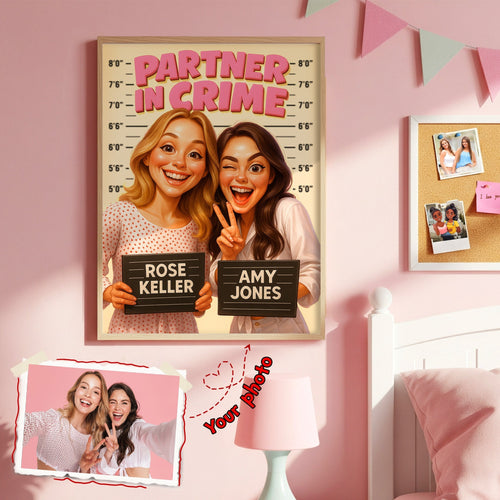 Partner in Crime - Personalized Photo Poster for Best Friends Poster & Canvas MagicInPrints