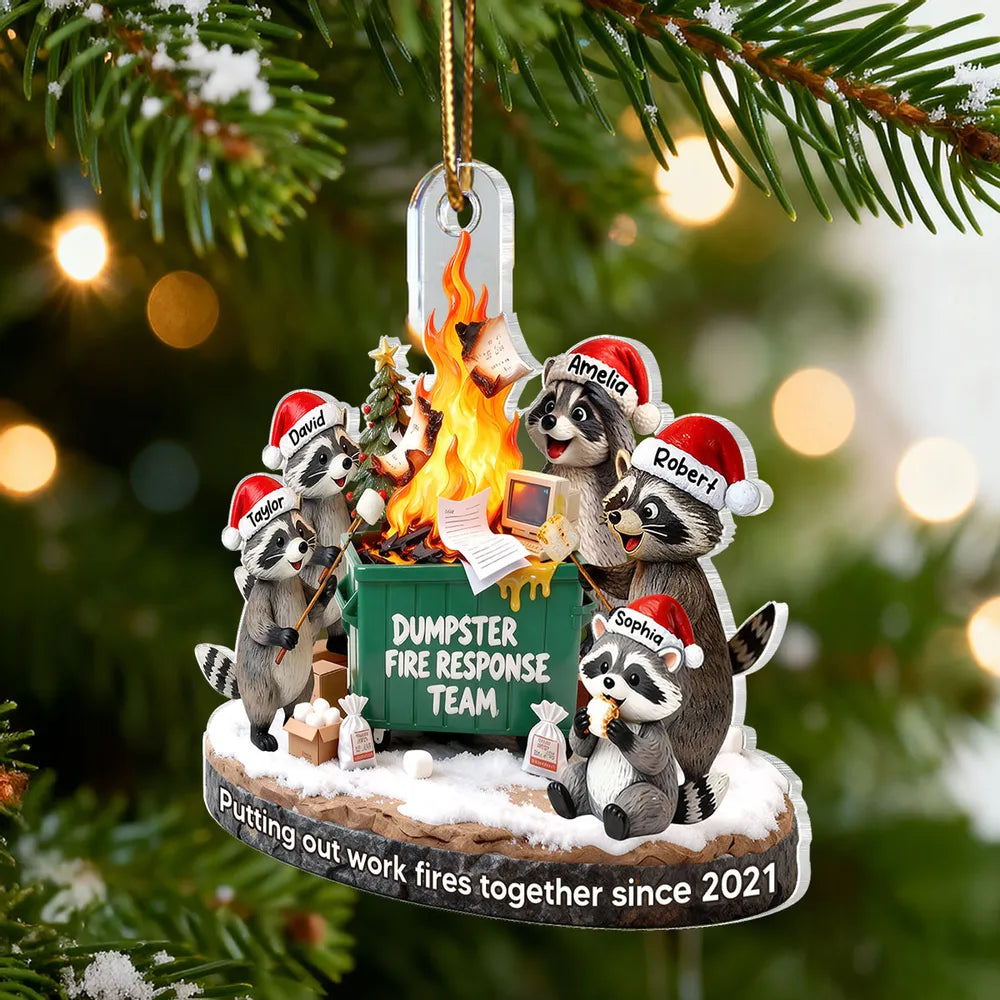 Personalized Raccoon Christmas Ornament for Coworkers - Humorous Holiday Gift Ornament MagicInPrints