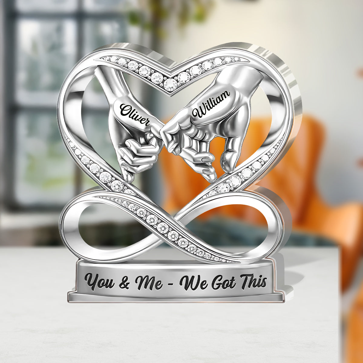 Personalized Infinity Heart Sculpture for Couples - Romantic Anniversary Gift Plaque MagicInPrints