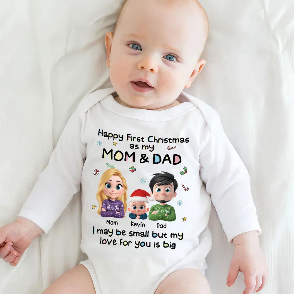Personalized Baby Onesie for First Christmas - Custom Family Design Cloth MagicInPrints