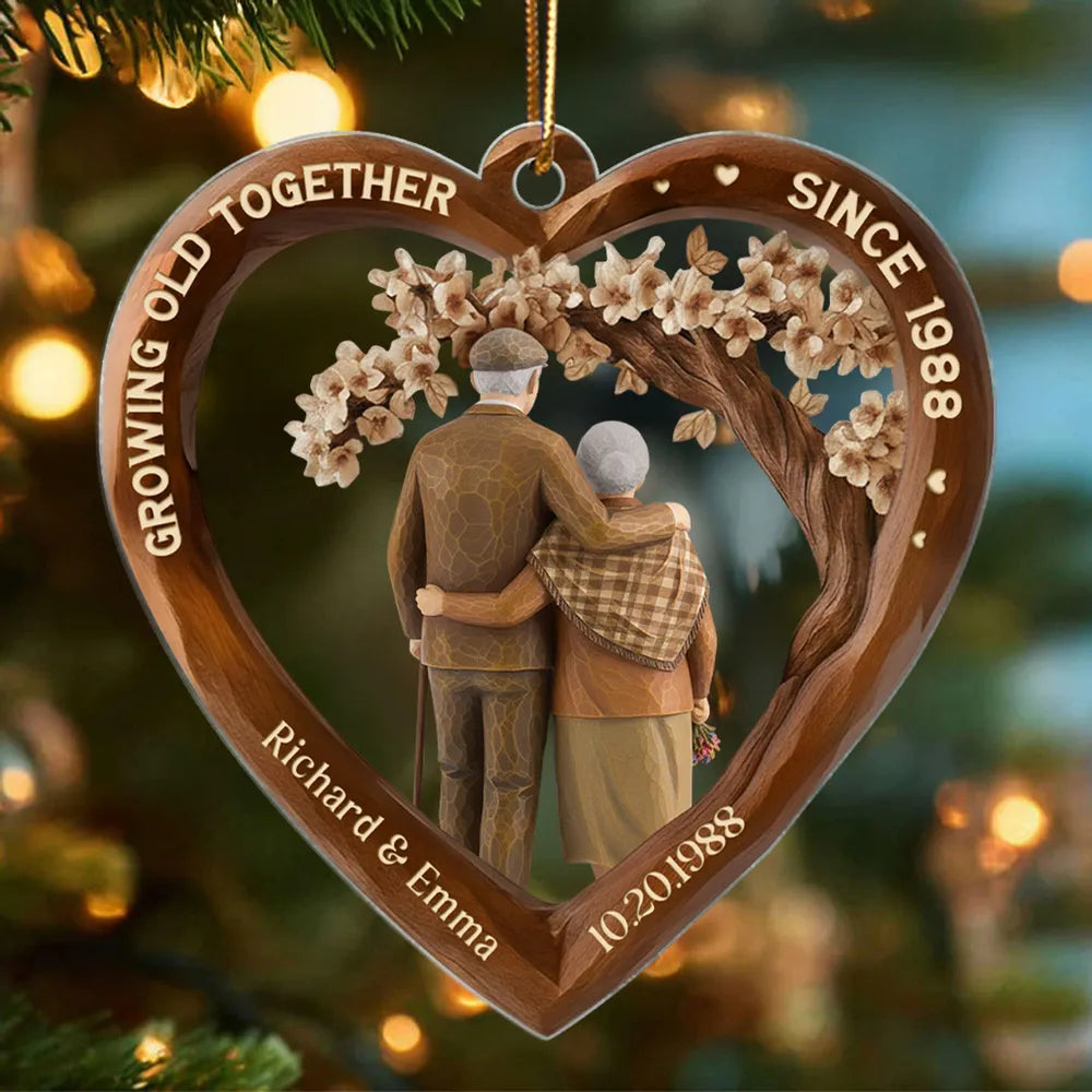 Personalized Heart-Shaped Anniversary Ornament for Couples - Sentimental Keepsake Ornament MagicInPrints