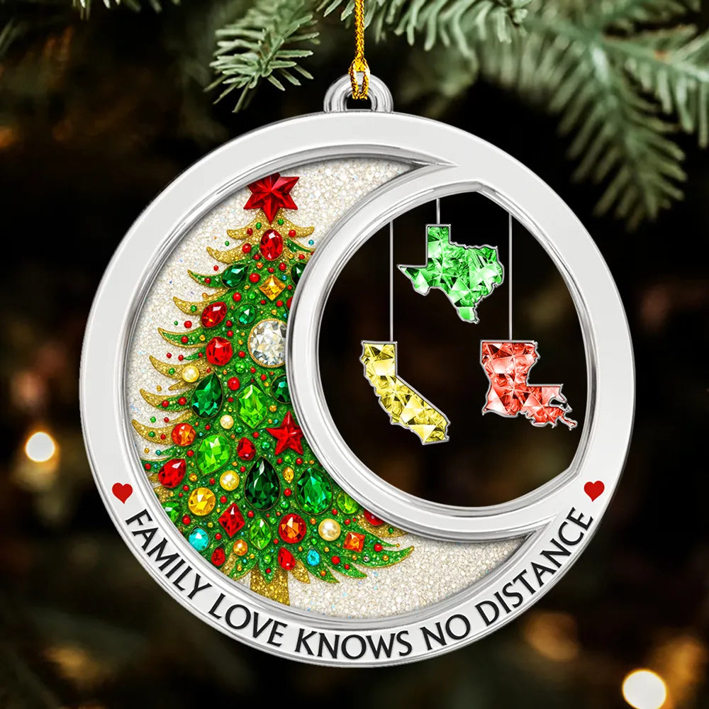 Custom State Christmas Ornament for Family - Holiday Decoration Ornament MagicInPrints