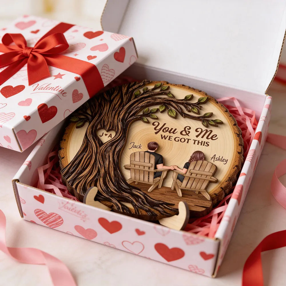 Personalized Wooden Plaque for Couples - You & Me Tree Design Plaque MagicInPrints