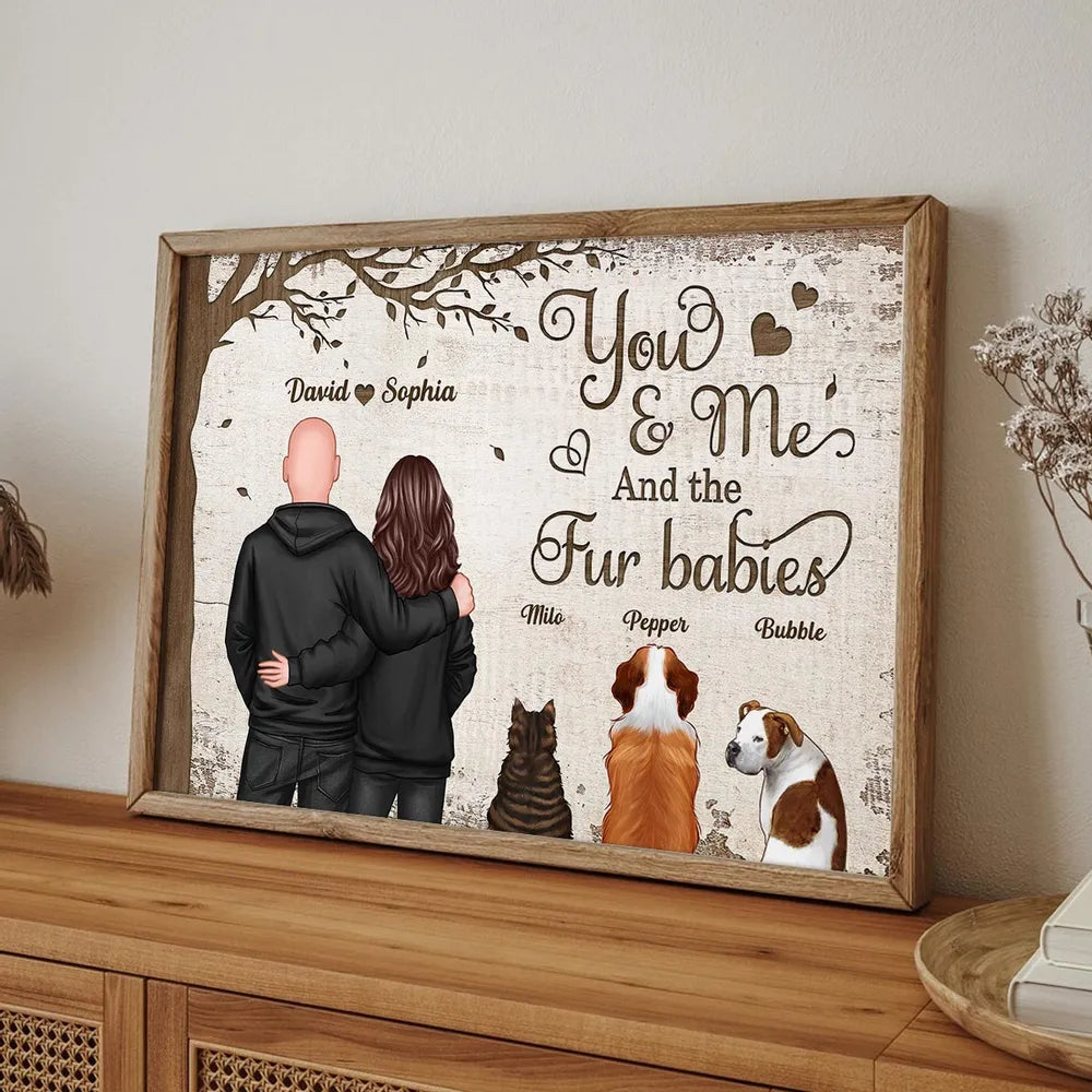 Personalized Couple and Dogs Canvas Print - Romantic Home Decor Gift Poster or Canvas MagicInPrints