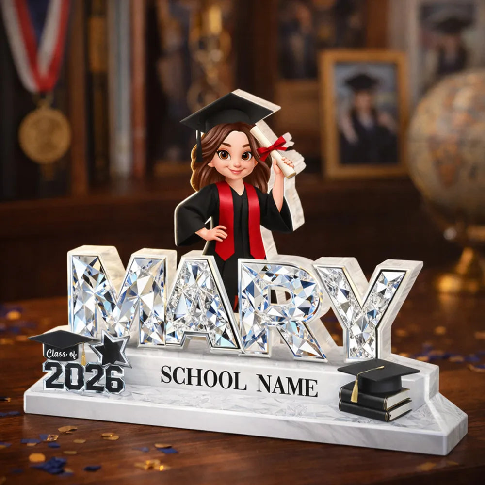 Personalized Graduation Crystal Name Plaque for Graduates - Class of 2026 Gift Plaque MagicInPrints