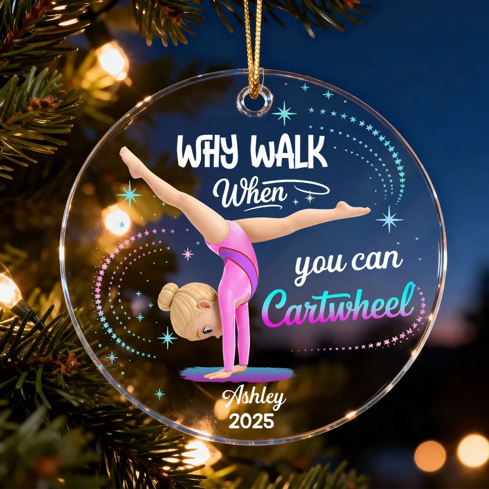 Personalized Gymnastics Christmas Ornament for Kids - Custom Name Decoration Ornament MagicInPrints