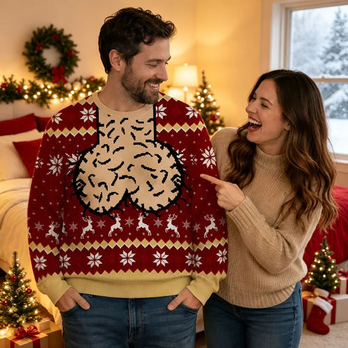 Personalized Funny Christmas Sweatshirt Custom Reindeer Gift for Him
