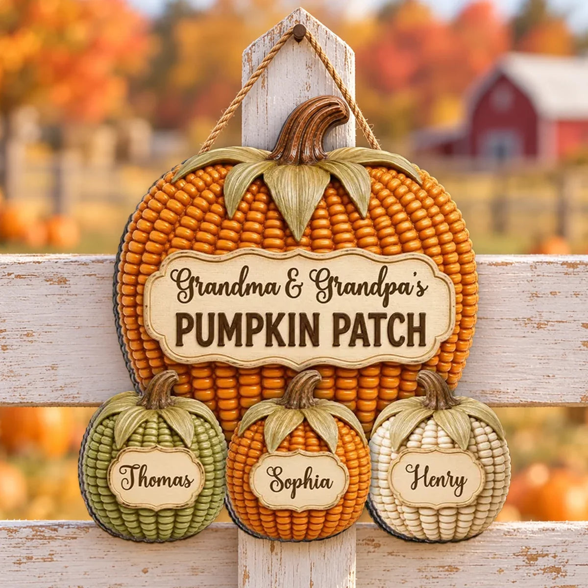 Personalized Wooden Grandpa & Grandma Pumpkin Sign Gift