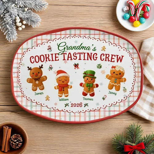 Personalized Cookie Tasting Crew Grilling Plate Gift for Grandma