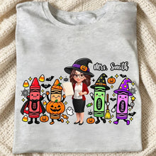 Load image into Gallery viewer, Personalized Halloween Teacher Tee Custom Gift for Educators
