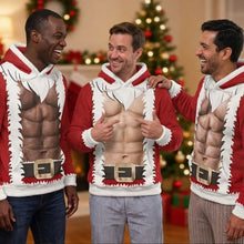 Load image into Gallery viewer, Personalized Funny Christmas Hoodie with Faux Abs for Him
