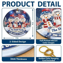 Load image into Gallery viewer, Personalized Snowman Family Ornament Ceramic Gift for Christmas
