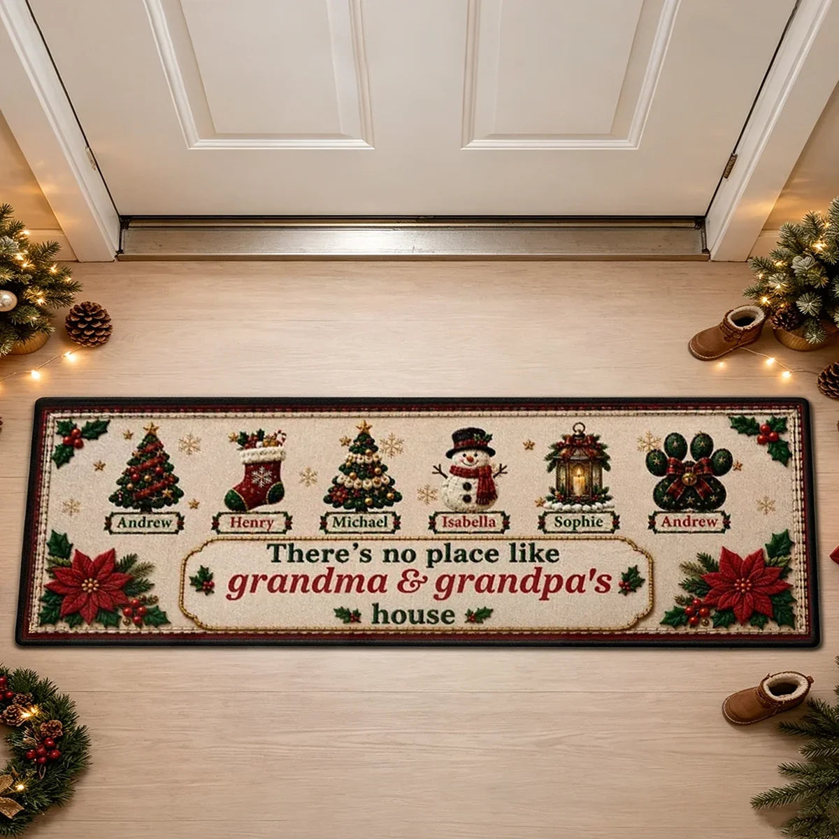 Personalized Doormat with Grandma & Grandpa's House Design Gift for Family