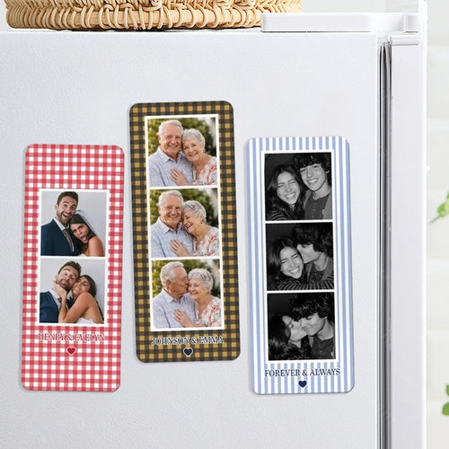 Personalized Acrylic Magnet with Couple Photo Strip Gift