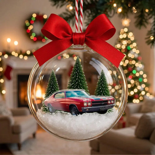 Personalized Acrylic Snow Globe Ornament Classic Car Gift for Car Lovers