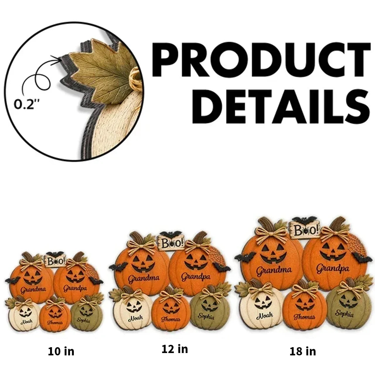 Personalized Halloween Wooden Sign for Grandparents Family Gift