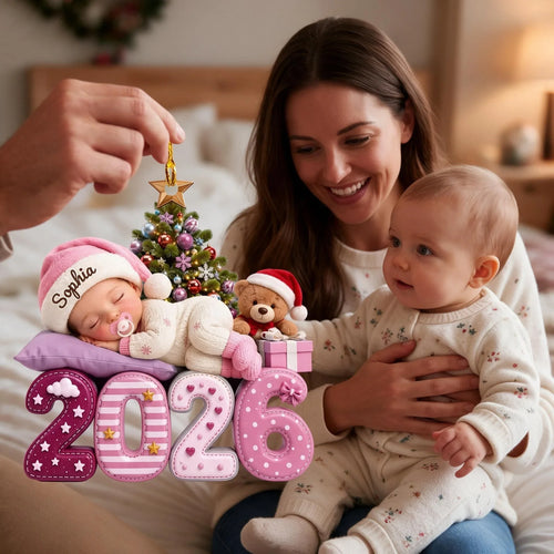 Personalized Acrylic Ornament Cute Sleeping Baby Gift for New Parents