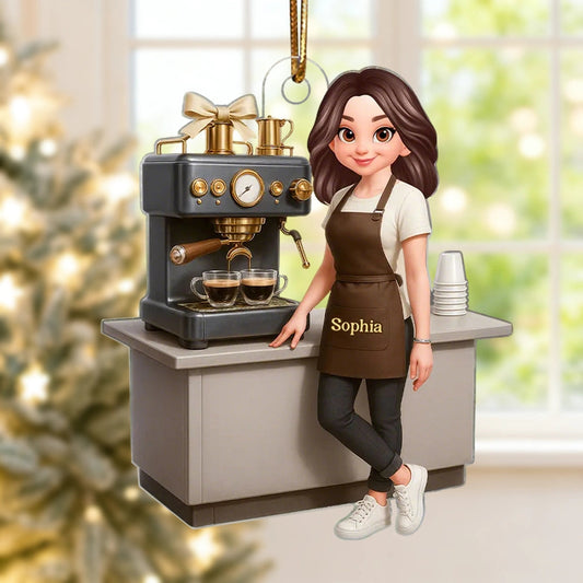 Personalized Barista Ornament for Coffee Lovers - Holiday Decoration Ornament MagicInPrints