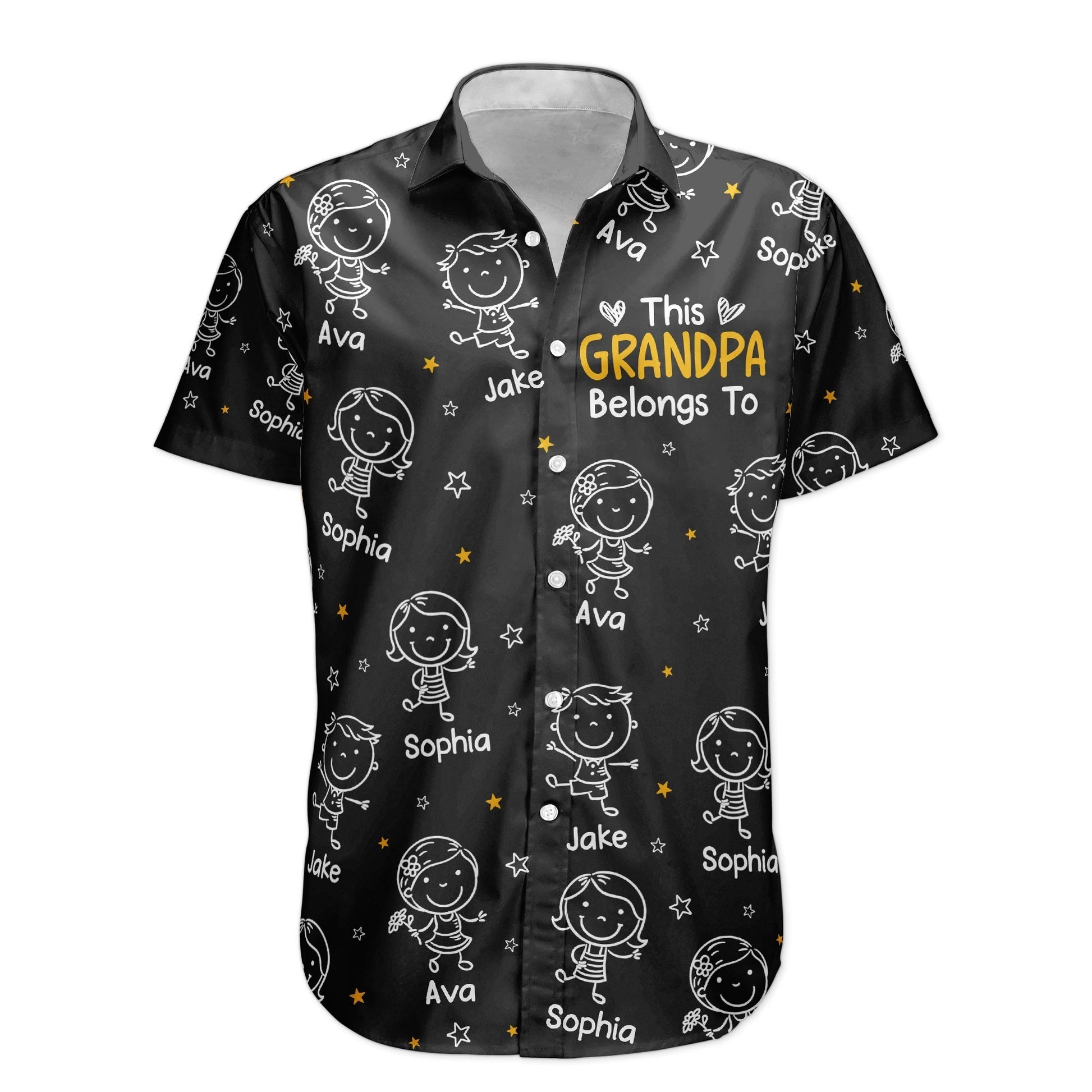Custom Grandpa Hawaiian Shirt for Men with Grandkids Names - Gift for Father's Day Cloth MagicInPrints