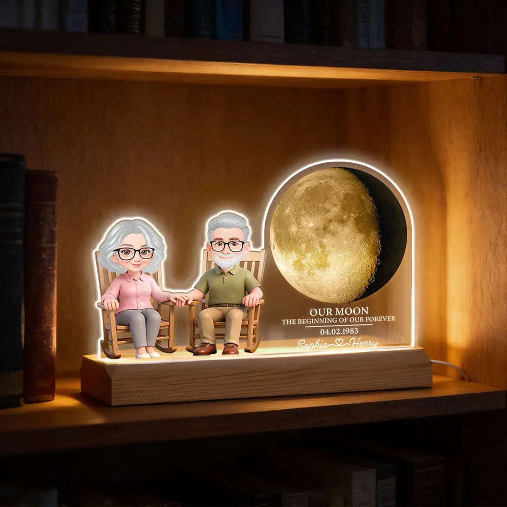 Custom LED Night Light for Couples - Personalized Anniversary Gift Plaque MagicInPrints