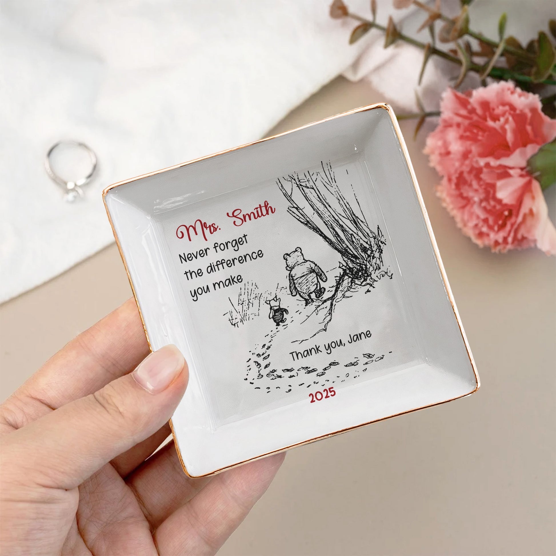 Personalized Teacher Appreciation Trinket Dish for Mrs. Smith - Sentimental Gift 2025 Jewelry MagicInPrints