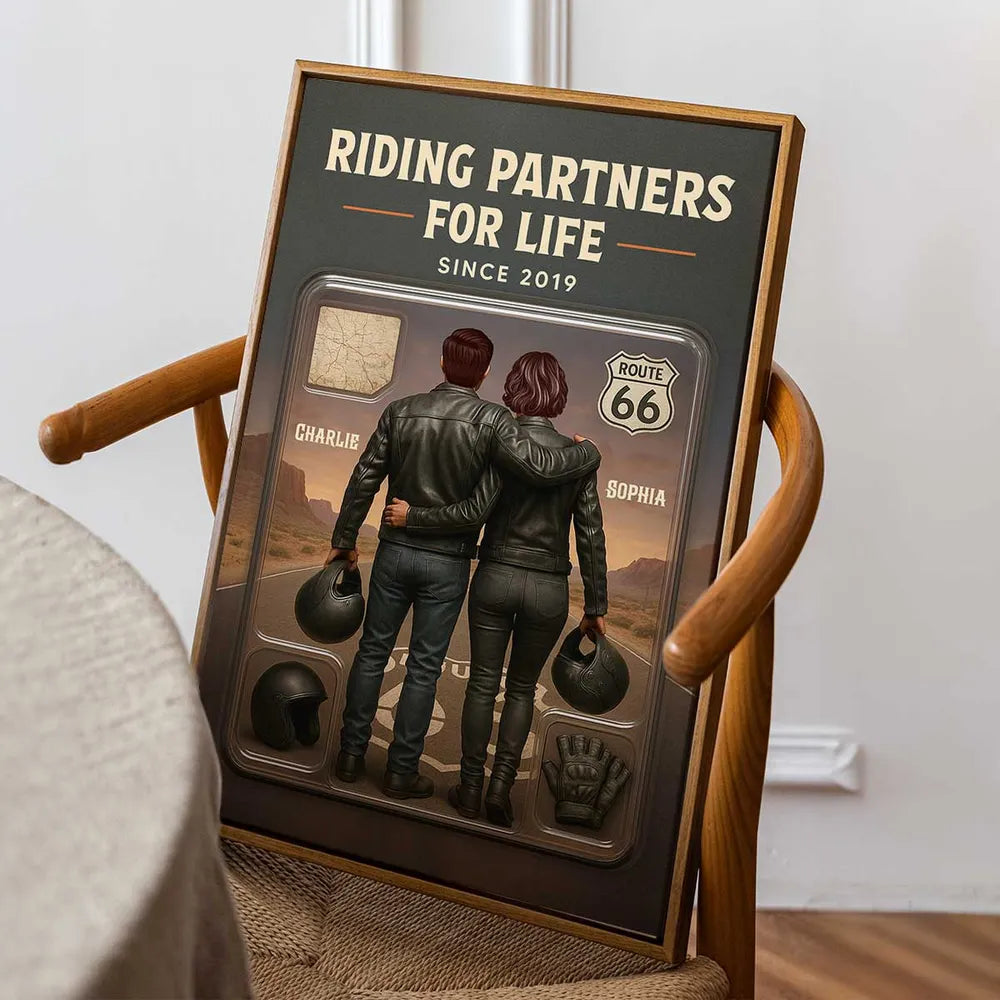 Personalized Riding Partners for Life Poster for Couples - Anniversary Gift Poster or Canvas MagicInPrints
