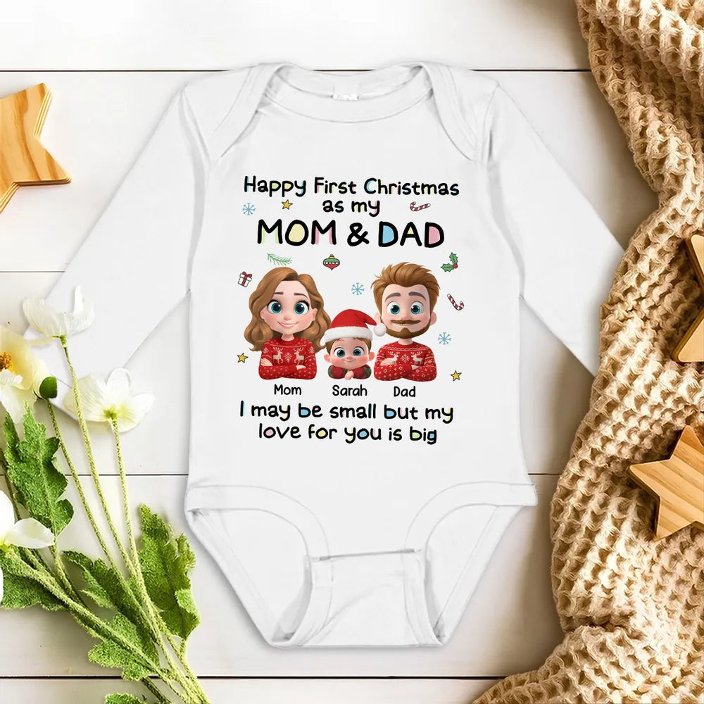 Personalized Baby Onesie for First Christmas - Custom Family Design Cloth MagicInPrints
