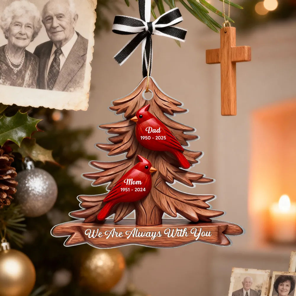 Personalized Memorial Ornament for Family - Cardinal Design Keepsake Ornament MagicInPrints
