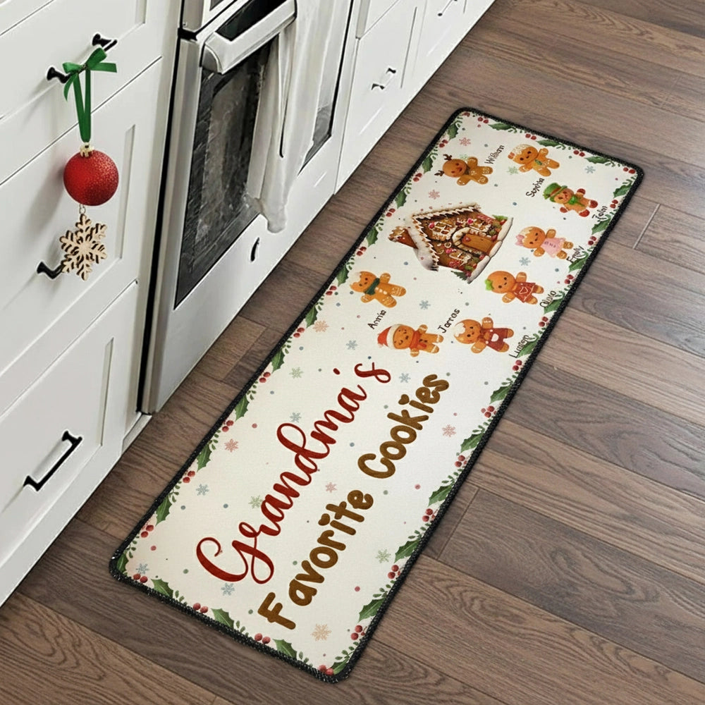 Personalized Kitchen Rug for Grandma - Gingerbread Cookie Design - Holiday Gift Doormat MagicInPrints