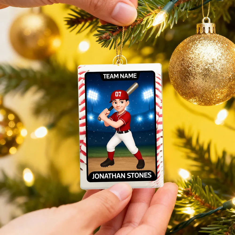 Personalized Baseball Ornament for Kids - Custom Team Name and Player - Christmas Gift Ornament MagicInPrints