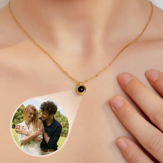 Custom Photo Projection Necklace for Couples - Romantic Gift Ornament MagicInPrints
